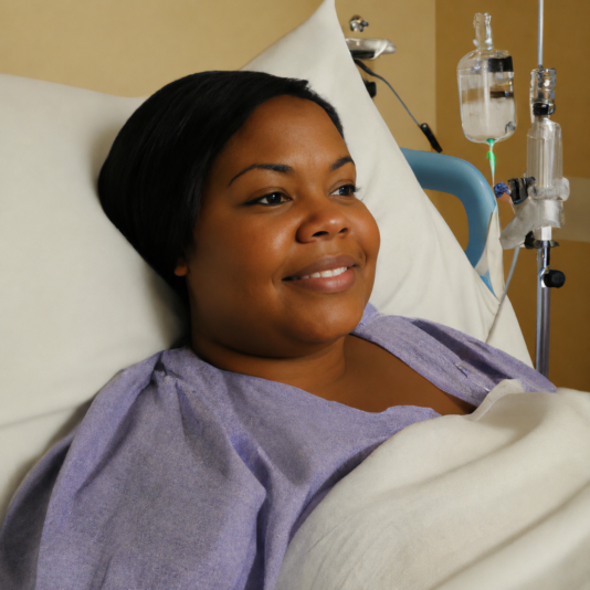 Ind-Female Afro American 40 in hospital bed